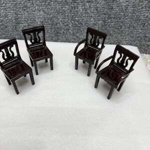 Vintage dollhouse miniature furniture Plasco chairs lot x4